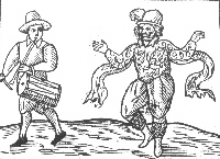 [engraving of dancer]