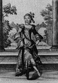 [engraving of lady dancing the forlana]